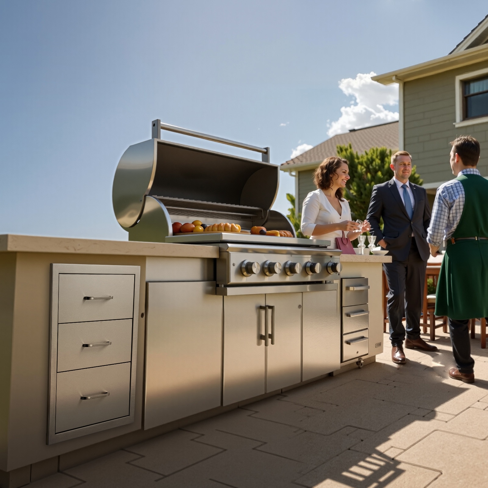 Triple-access Stainless Steel Bbq Kitchen Drawers For Outdoor Grill_voghion.com